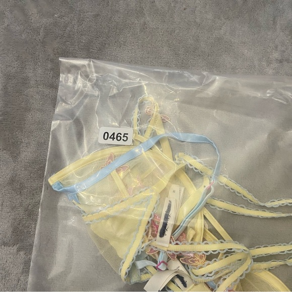 New! For Love and Lemons Pastel Papillon Underwire Bra & Thong Panty Set 10465 - Picture 12 of 12